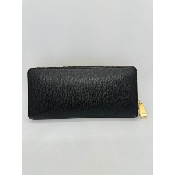 MICHAEL KORS Jet Set zip around continental leather large wallet wristlet -BLACK - Picture 5 of 9